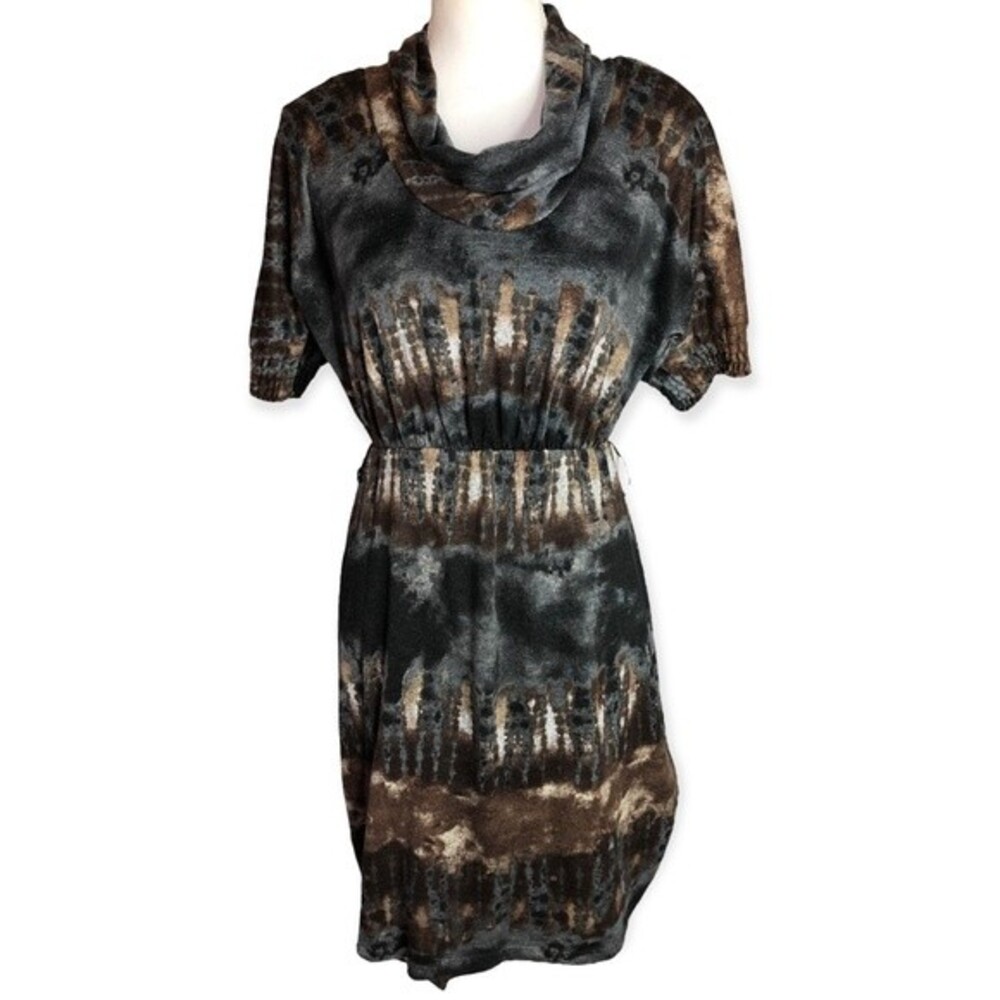 Alyx Dress Tie Dye Cowl Neck 3/4 Sleeve Sweater Mini Dress